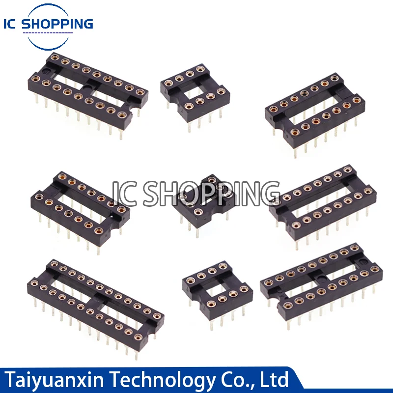 12PCS~80PCS IC socket round hole Narrow Wide DIP 6 8 14 16 18 20 24 28 40 pin DIP6 DIP8 DIP14 DIP16 DIP18 DIP20 DIP28 DIP40 pins