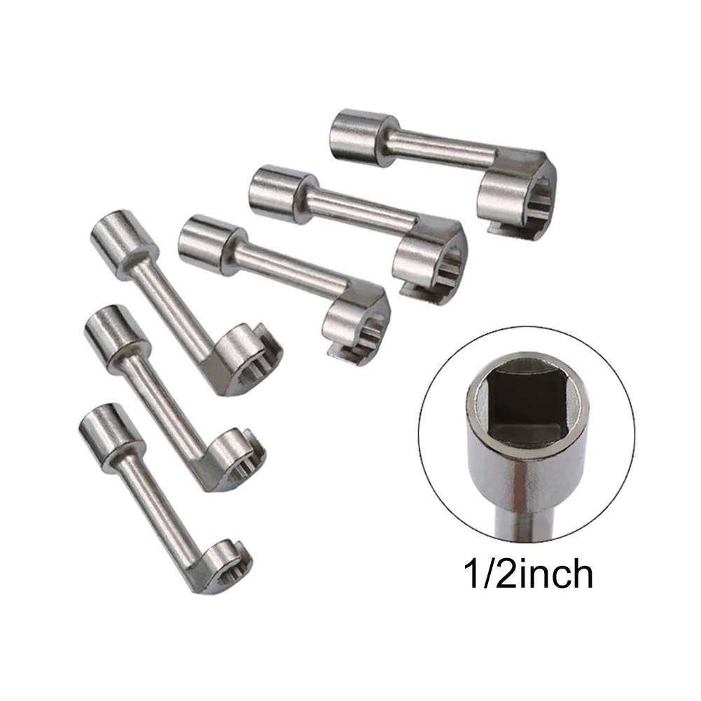 12/14/16/17/18/19mm Socket Wrench L-shaped Open Hexagonal Slotted Fuel Line Remover Automotive 1/2 Drive Diesel Fuel Line Socket