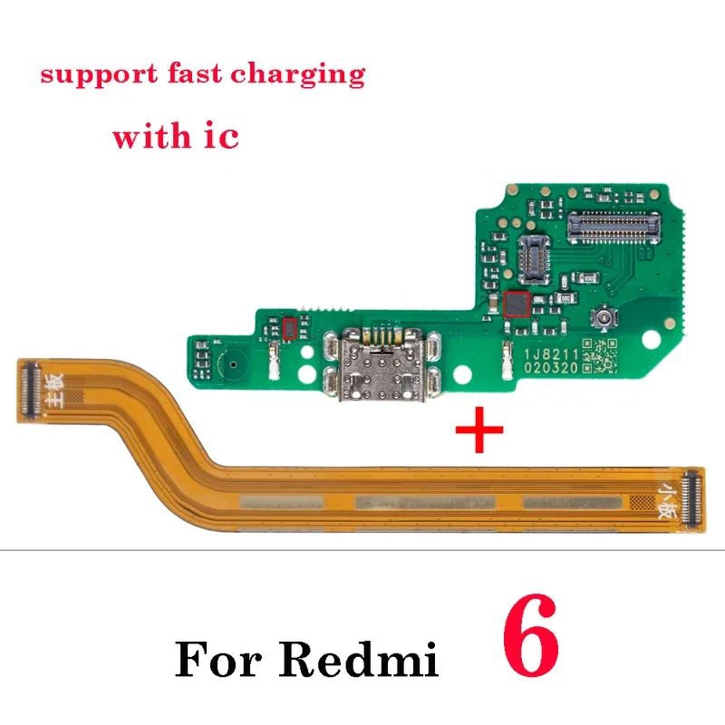 1set USB Charging Port Dock Charger Board Mother Mian Board Flex Cable For Redmi 6 Pro Note 6 Pro