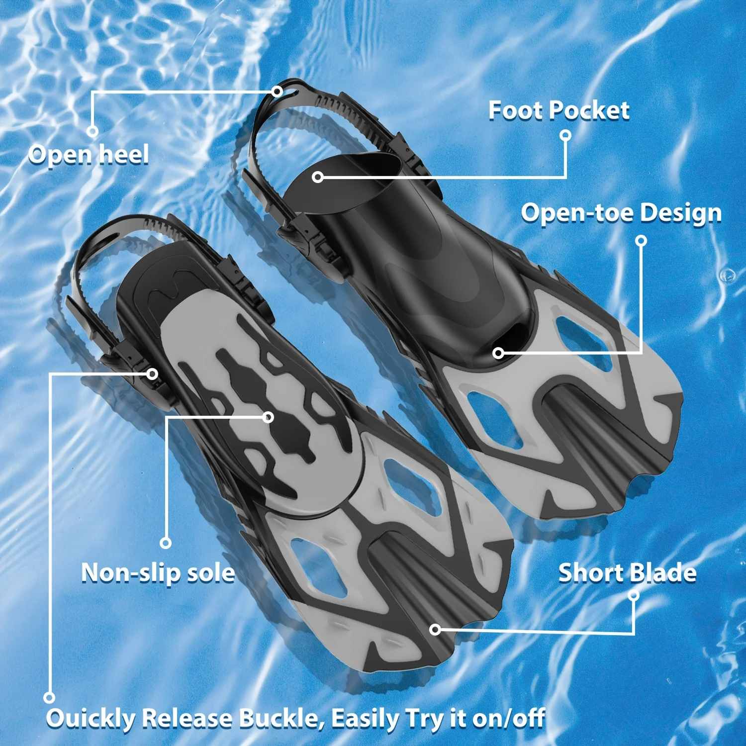 Swim Flippers Snorkel Fins Sho - огляд і ціна Swim Fin Short Blade