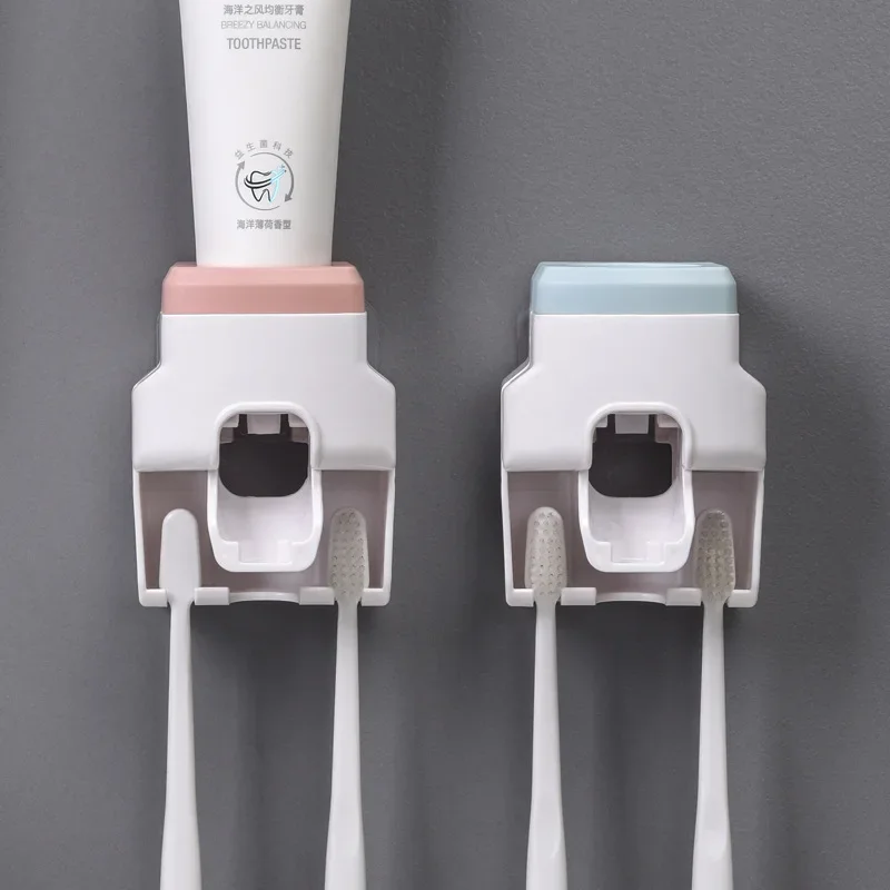 

Wall Mounted Toothbrush Holder Toothpaste Squeezer Multifunction Automatic Toothpaste Dispenser Bathroom Toothbrush Stand Rack