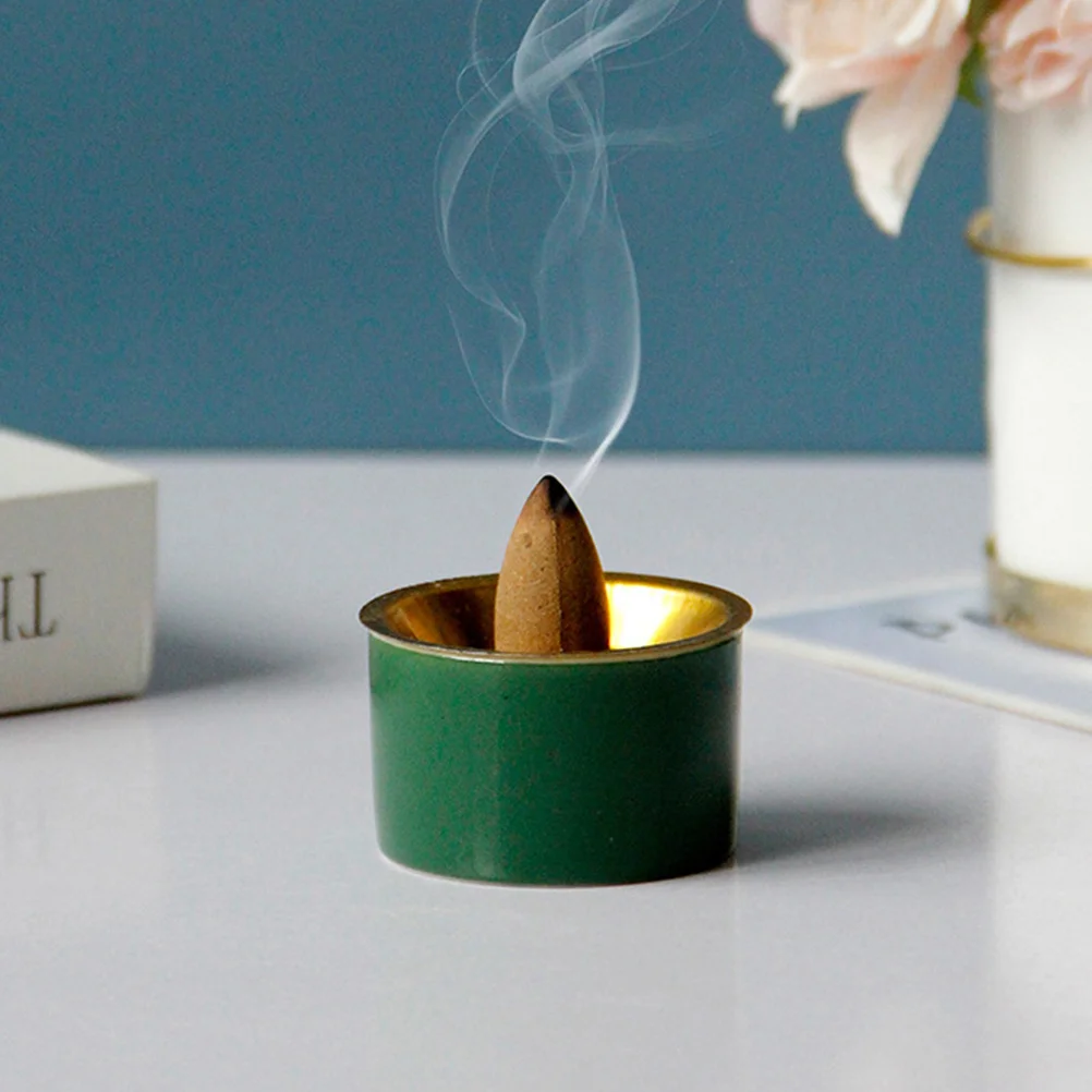 

Ceramic Incense Burner Retro Style Flat Bottom Stable Placement Aromatic Therapy Home Decoration Incense Burner