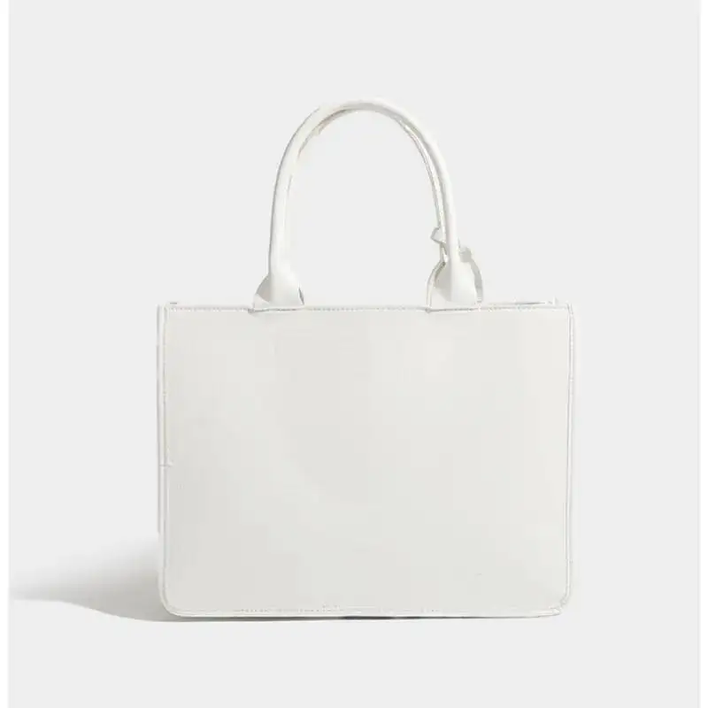 Bloom Lolita Bow White Tote Bag Purse Women Sweet Cute Leather Large Capacity Shoulder Bags Ladies Haruku Aesthetic Handbag