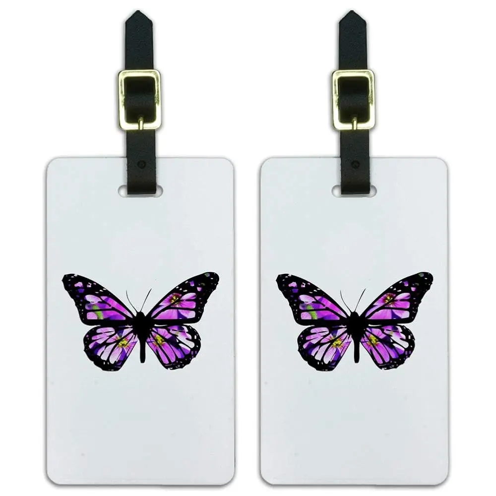 

Free ShippingButterfly with Flowers Luggage ID Tags Suitcase Carry-On Cards - Set of 2