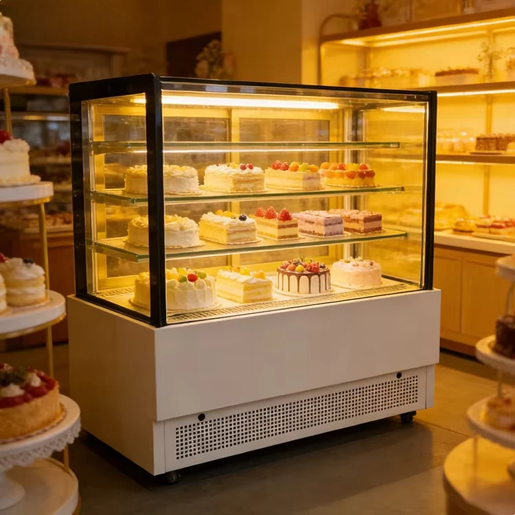 FOODLINE Cake Display Cabinet Anti‑corrosion Refrigerated Cabinet For Humid Coastal Pastry Shop Long Service Life Usage