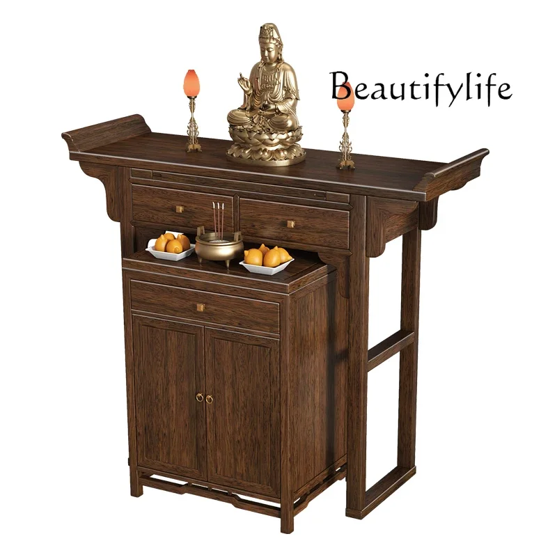 

Solid Wood Incense Burner Table Altar Altar a Long Narrow Table Altar Buddha Cabinet Buddha Niche Home Clothes Closet