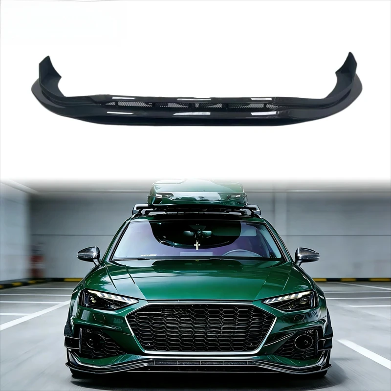 

Новый стильный высококачественный карбоновый передний сплиттер для RS4 B9.5 2020-2022. Аксессуары для автомобиля. Накладка на передний бампер.