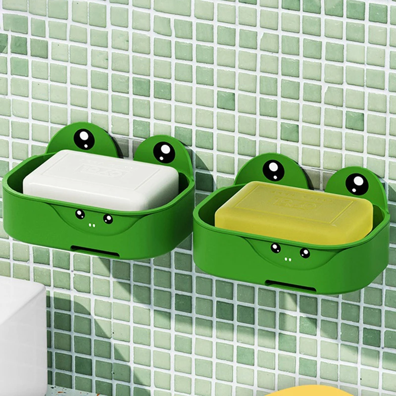 

Frog Soap Holder Creative Portable Soap Dishes Draining Rack Drain Soap Box Bathroom Products Soap Box
