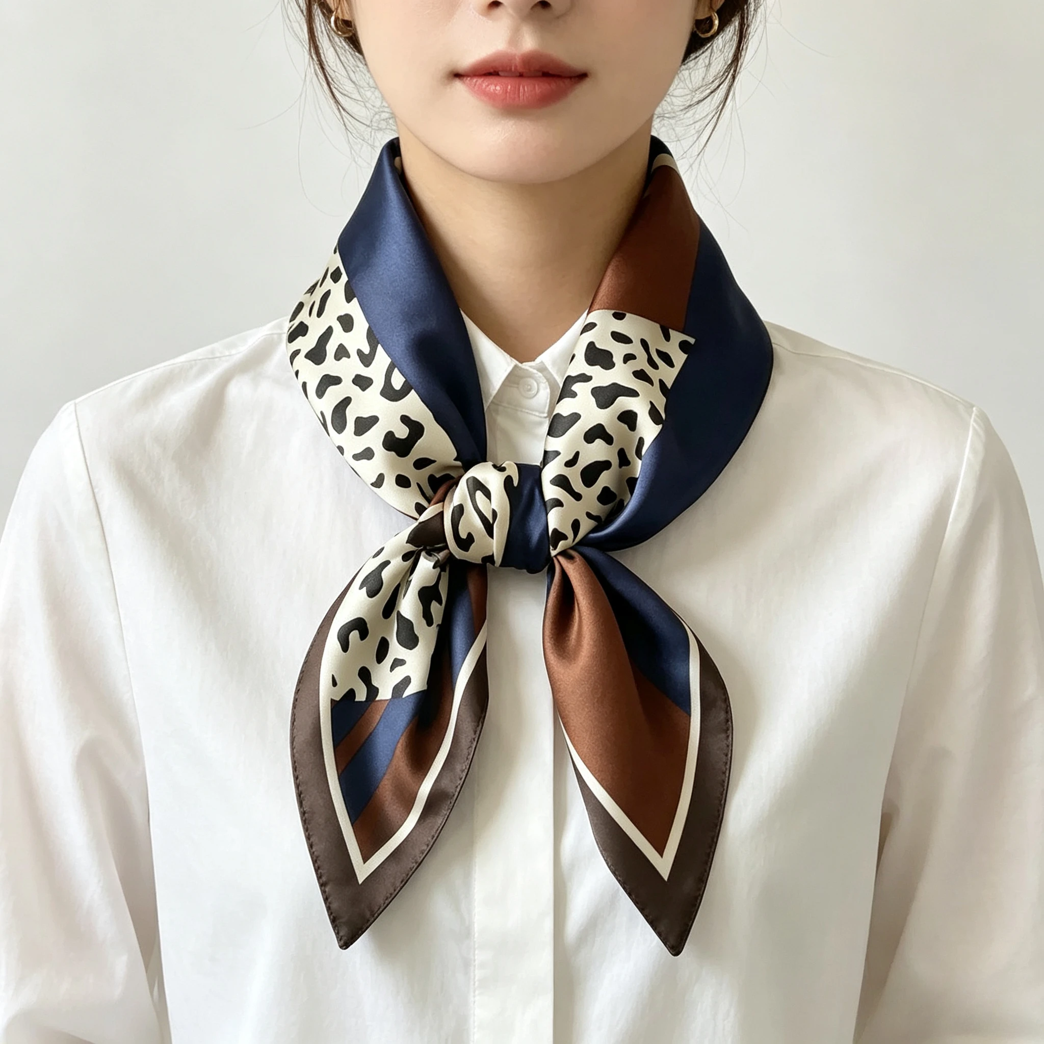 Petit foulard en satin à impri - Women'S Accessories For Neck avis et prix