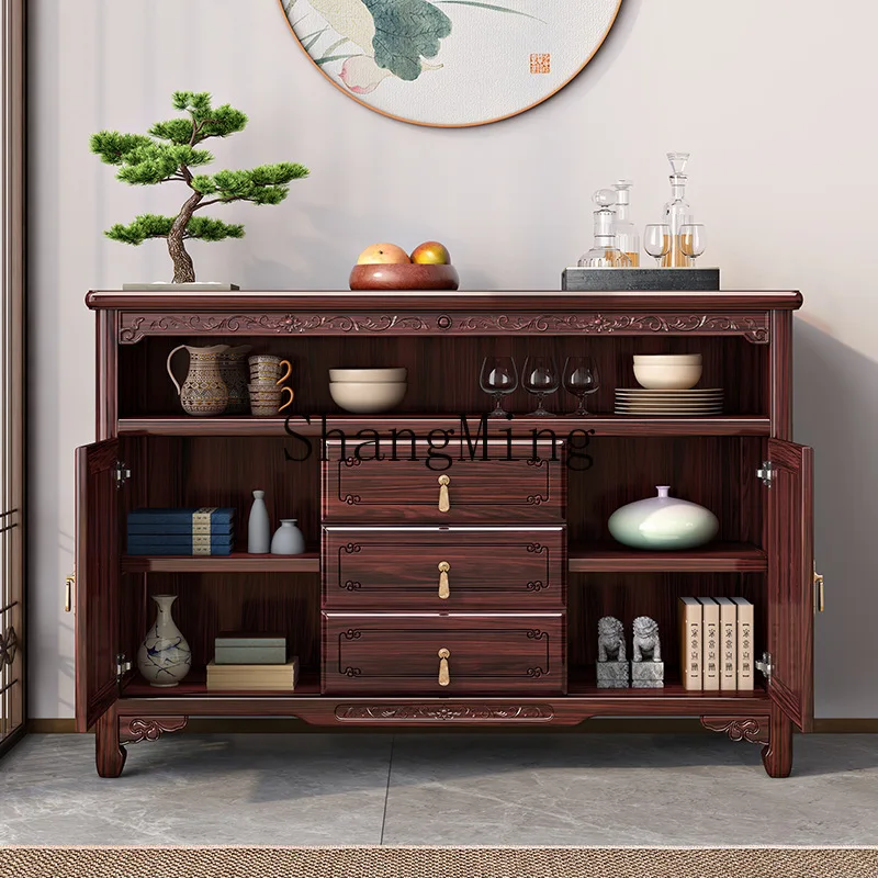 

ZYY Wall Mounted Storage Cabinet for Home New Chinese Solid Wood Side Panel Living Room Pantry Storage Room