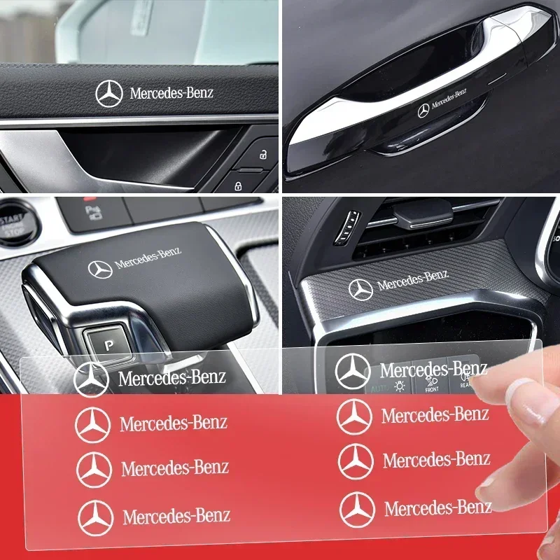 Guardabarros lateral con logotipo para coche, calcomanías para puerta, ventana y maletero, decoración Exterior para Mercedes Benz AMG W204 W211 W212 W166 W117 W176