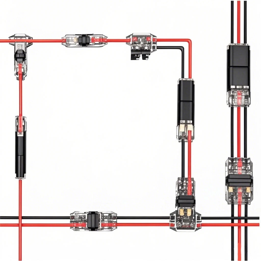 1P/2P/3P Direct Insertion Compact Waterproof Wire Terminal - No Stripping Quick Connector for Auto Electrical Cables