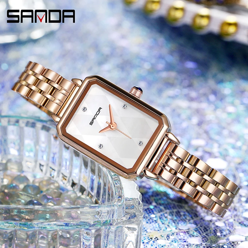 SANDA P1049 Retro Watch New Starry Sky Women\'s Watches Small Steel Dial Waterproof Fashionble Casual Ladies Quartz Wristwatches