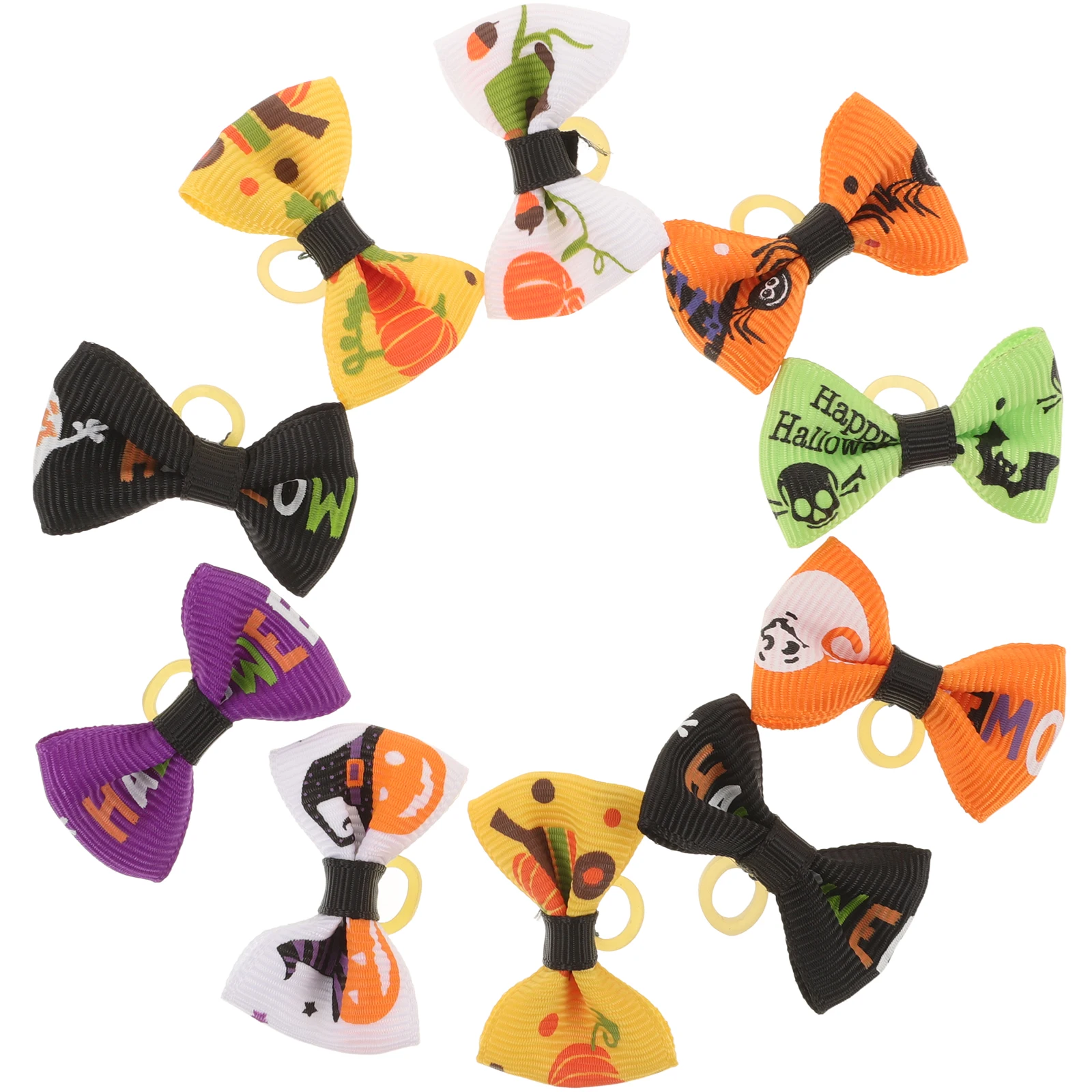 

10 Pcs Elastic Pet Hair Durable Soft Bow Knot Design Grooming Accessories Pets Hair Ties Dog Cat