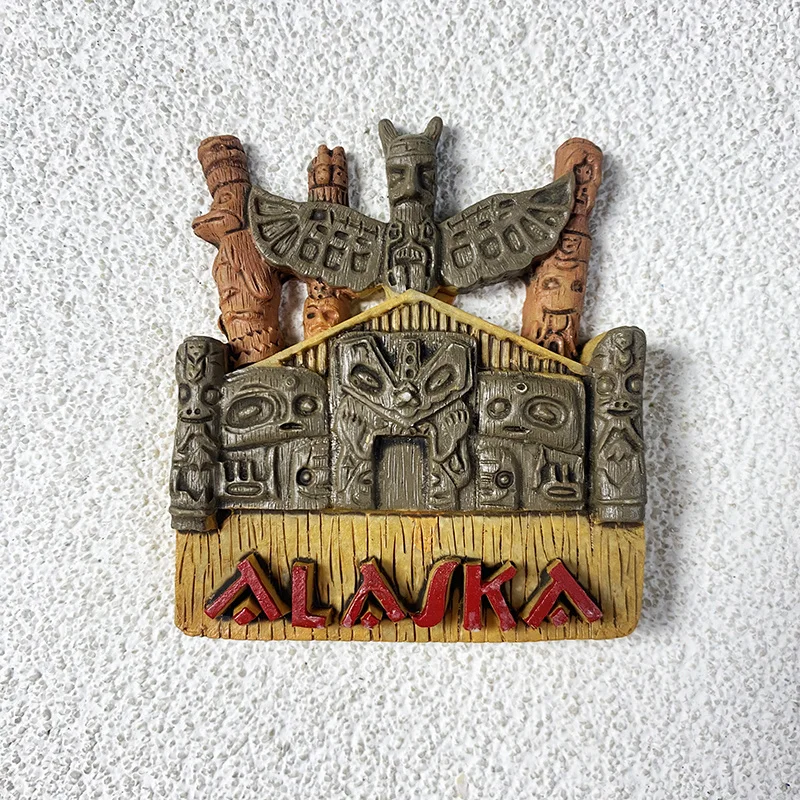 

Alaska, USA Cultural Tourism Souvenirs 3d Sculpture Magnetic Refrigerator Sticker Home Decoration