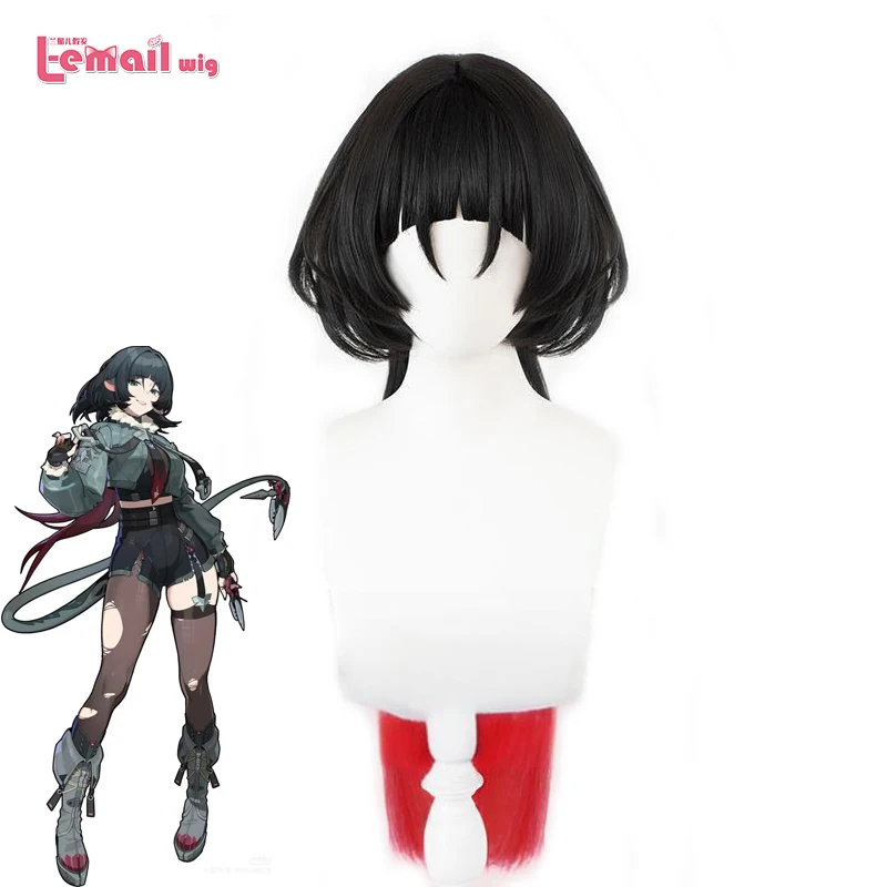 

L-email wig Synthetic Hair Game Zenless Zone Zero Jane Doe Cosplay Wigs 75cm Long Black Mixed Red Color Wig Heat Resistant Wig