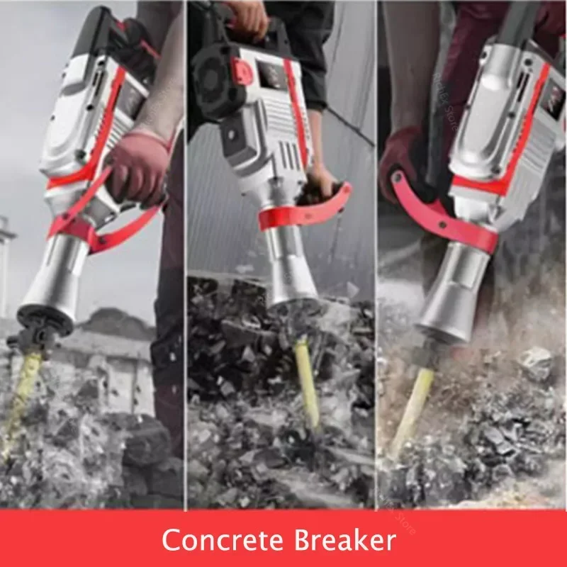 GT680 Concrete Breaker Jack Hammer Heavy Duty Electric Demolition Hammer Electric Pick Drill Breaker For Road Concrete Demolitio