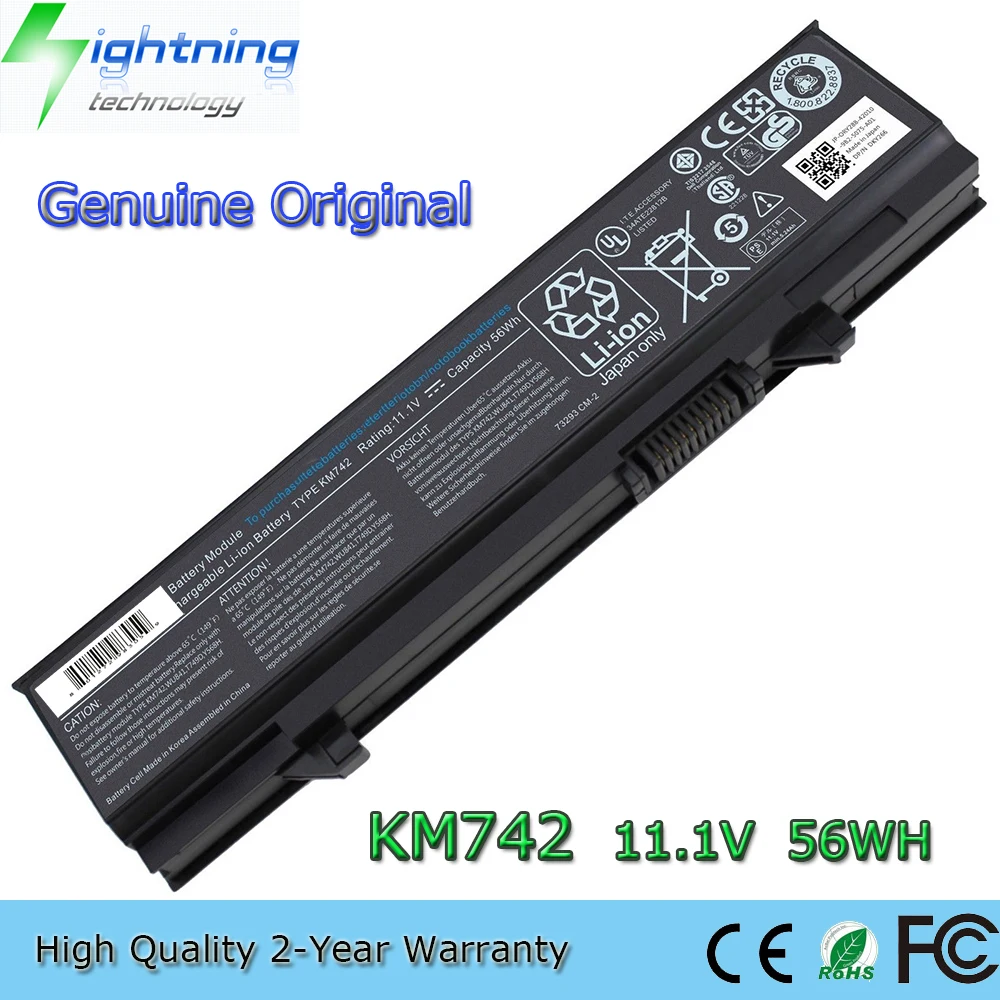 New Genuine Original KM742 11.1V 56Wh Laptop Battery for Dell Latitude E5400 E5500 E5410 E5510 PX644H WU841