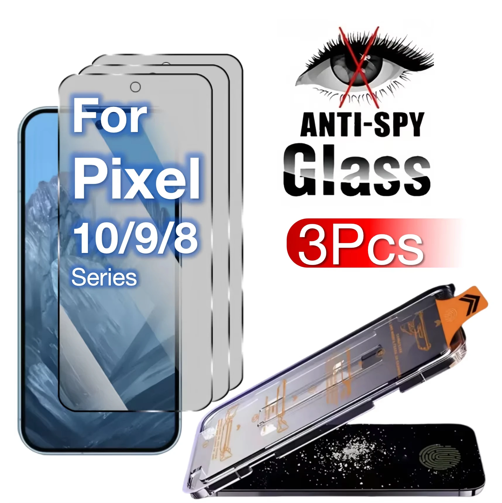 

1-3Pcs Anti-Spy Tempered Glass For Google Pixel 10 9 Pro XL 8A 8 7 7a 6A 5G 4G Screen Protector No Dust Easy Installation Kit