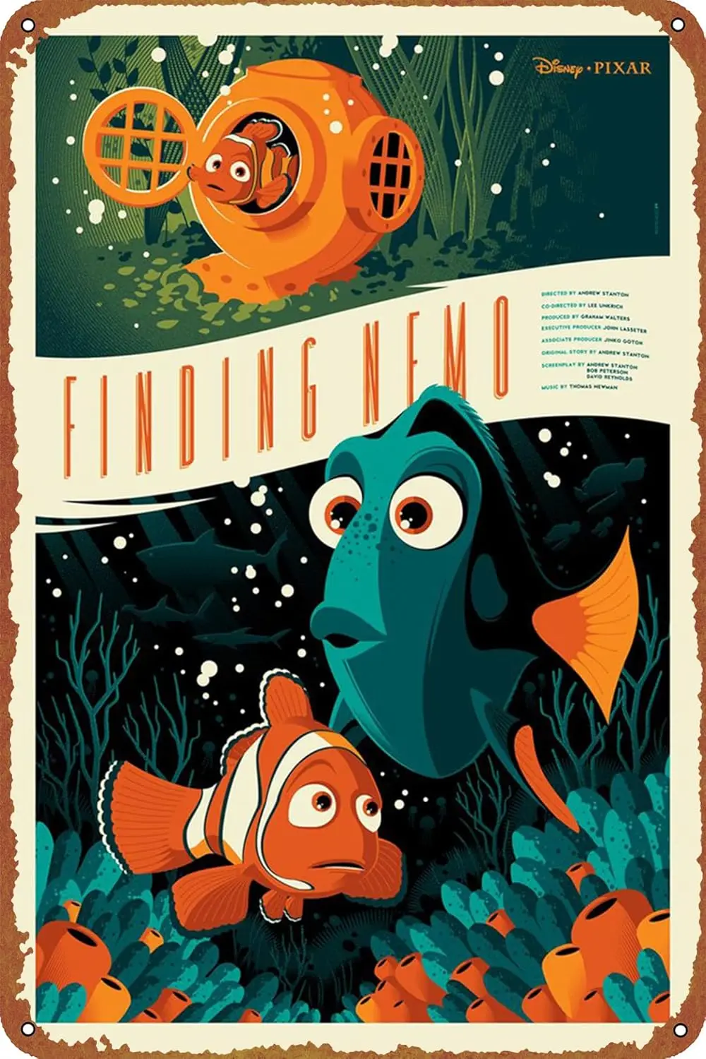 Finding Nemo Poster Retro Vintage Funny Metal tin Sign Outdoor Kitchen Decor Bar Pub Club Cafe Home Indoor Home Wall Decor Art S