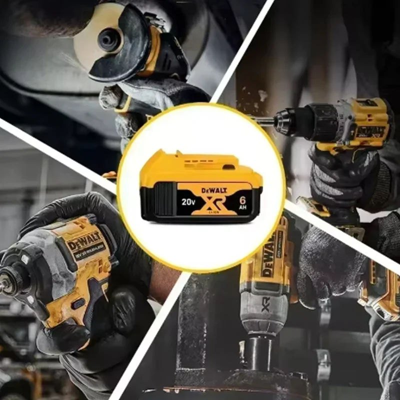 100% echte Dewalt 20V batterij, 2AH 5AH 6AH oplaadbare lithium-ion batterij, Dewalt DCB200 elektrisch gereedschap vervangende batterij