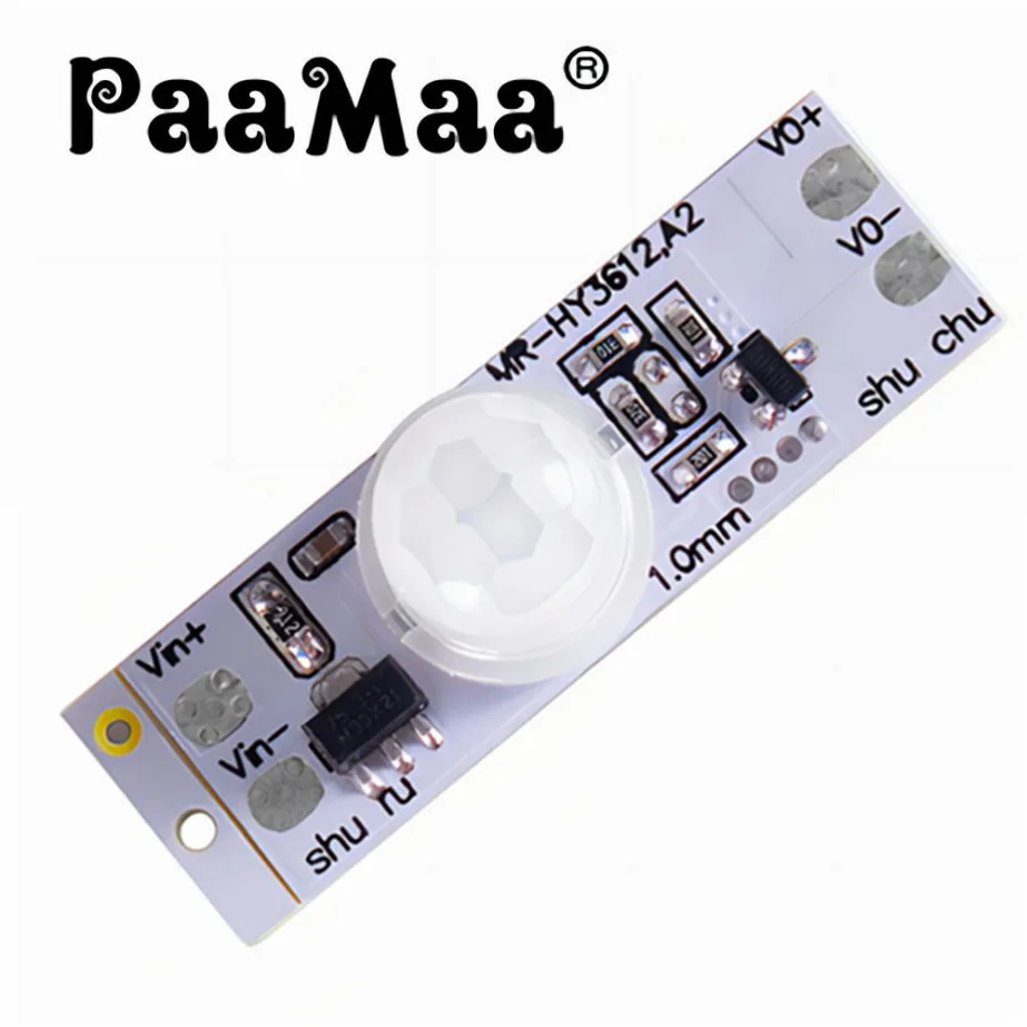 PaaMaa Módulo de interruptor de Sensor de movimiento PIR de techo, inducción infrarroja 3A, Detector de cuerpo, interruptor de controlador, cc 12V