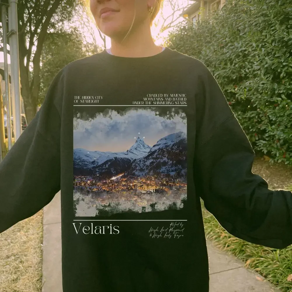 Velaris Shirt LICENSED Sarah J Maas Merch City Of Starlight Acotar Sweatshirt Fantasy Apparel Y2K Top Dark College Daily Wear