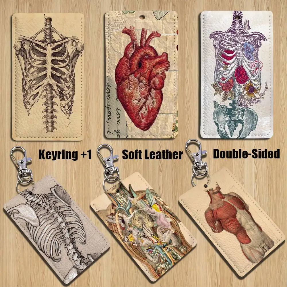 

M-Medical Anatomy Art HumanS Keychain Holder Suitable For Subway Bank Card Bus Case Badge Holder Wallet Card Textured pattern