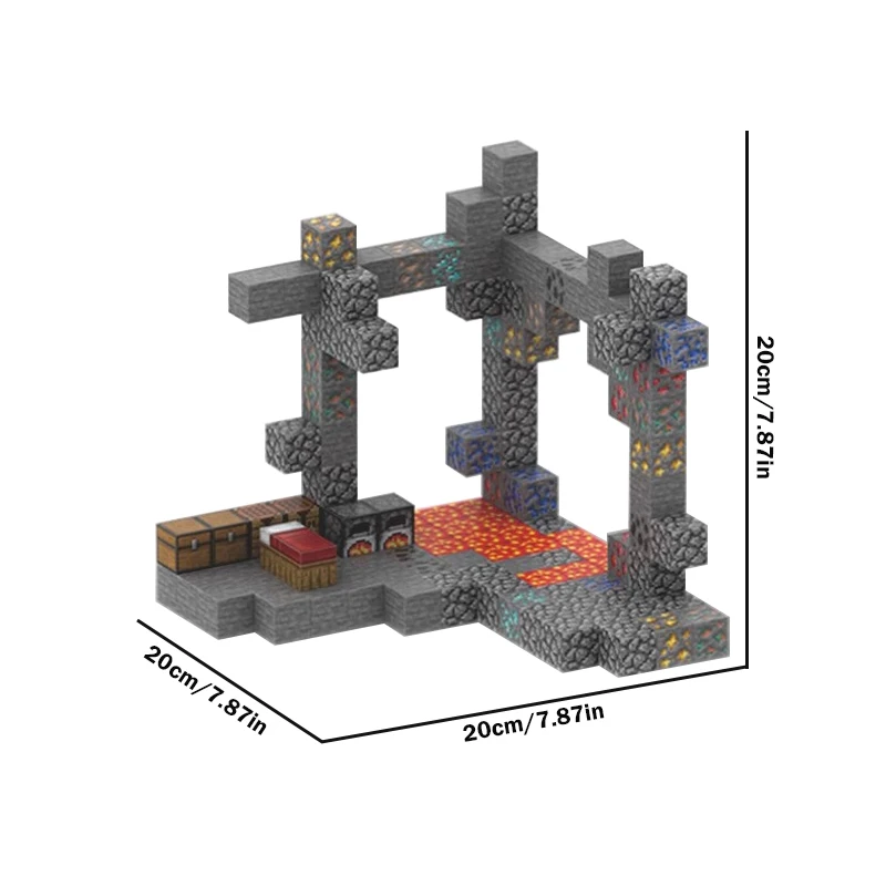 My World Magnetic Building Blocks ชุด 3D Pixel Cube อิฐ STEM DIY เด็ก Montessori Educationa ของเล่นคริสต์มาสของขวัญเด็ก