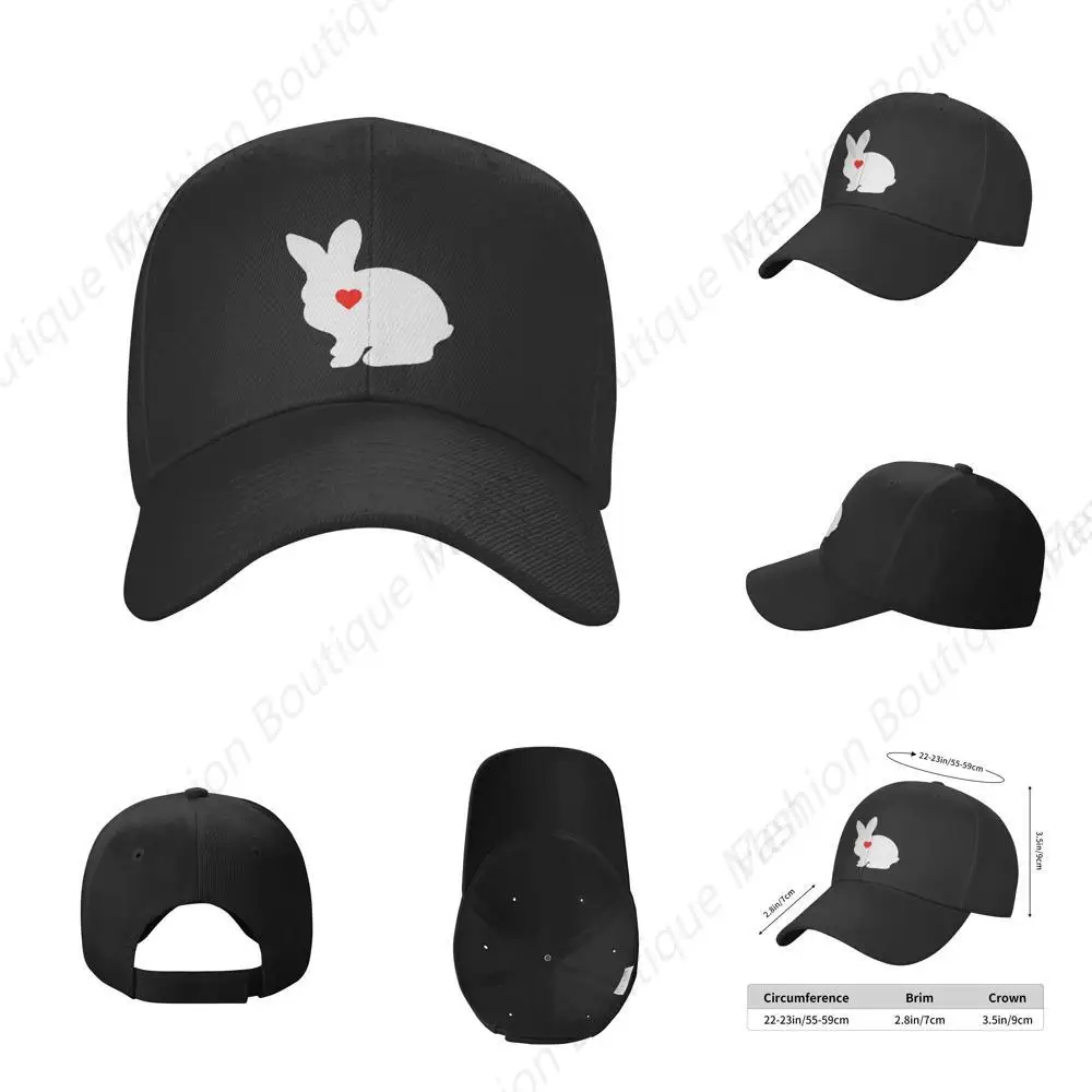 

High Quality Cute Rabbit With Heart Hat Sunscreen Cowboy Hat Peaked Caps Sandwich Caps Trucker Hat Men Women Fashion Cap