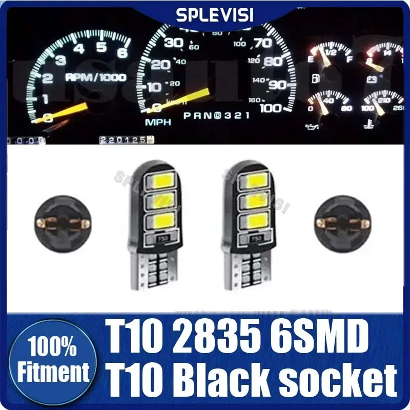 

T10 W5W LED Bulbs 2835 6SMD LED Car IDash Cluster Gauge LIGHTS w/socket 12V led lights for car auto spare parts