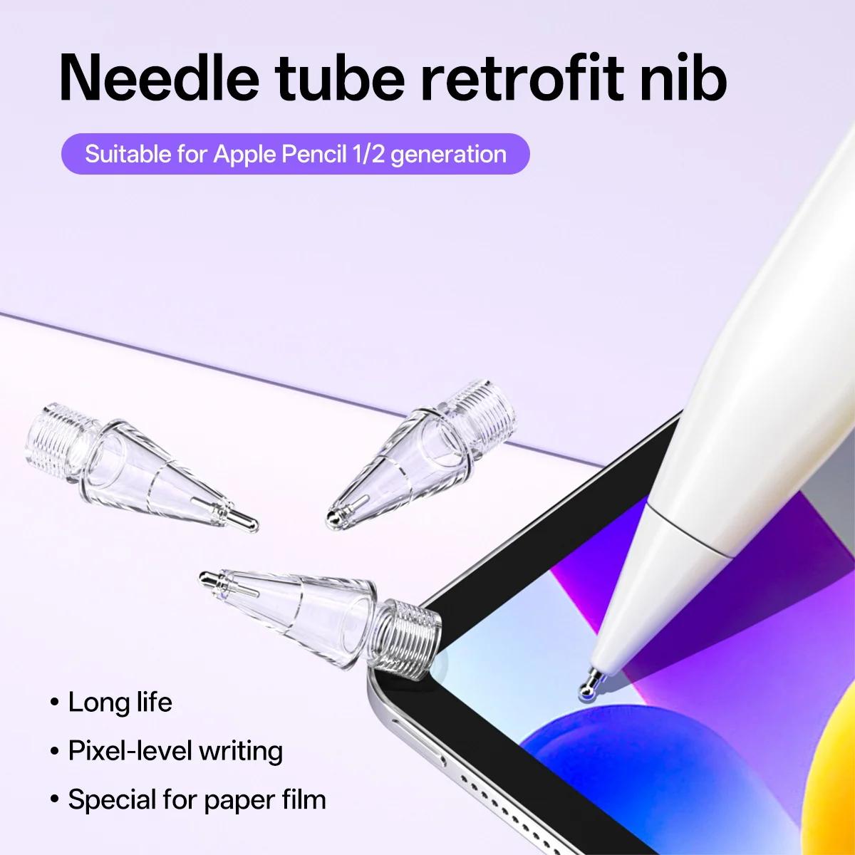 Replacement Tips for Apple Pencil, Wear-resistant Metal Pen Tips, Compatible with Apple Pencil 1st & 2nd Generation, iPad Stylus