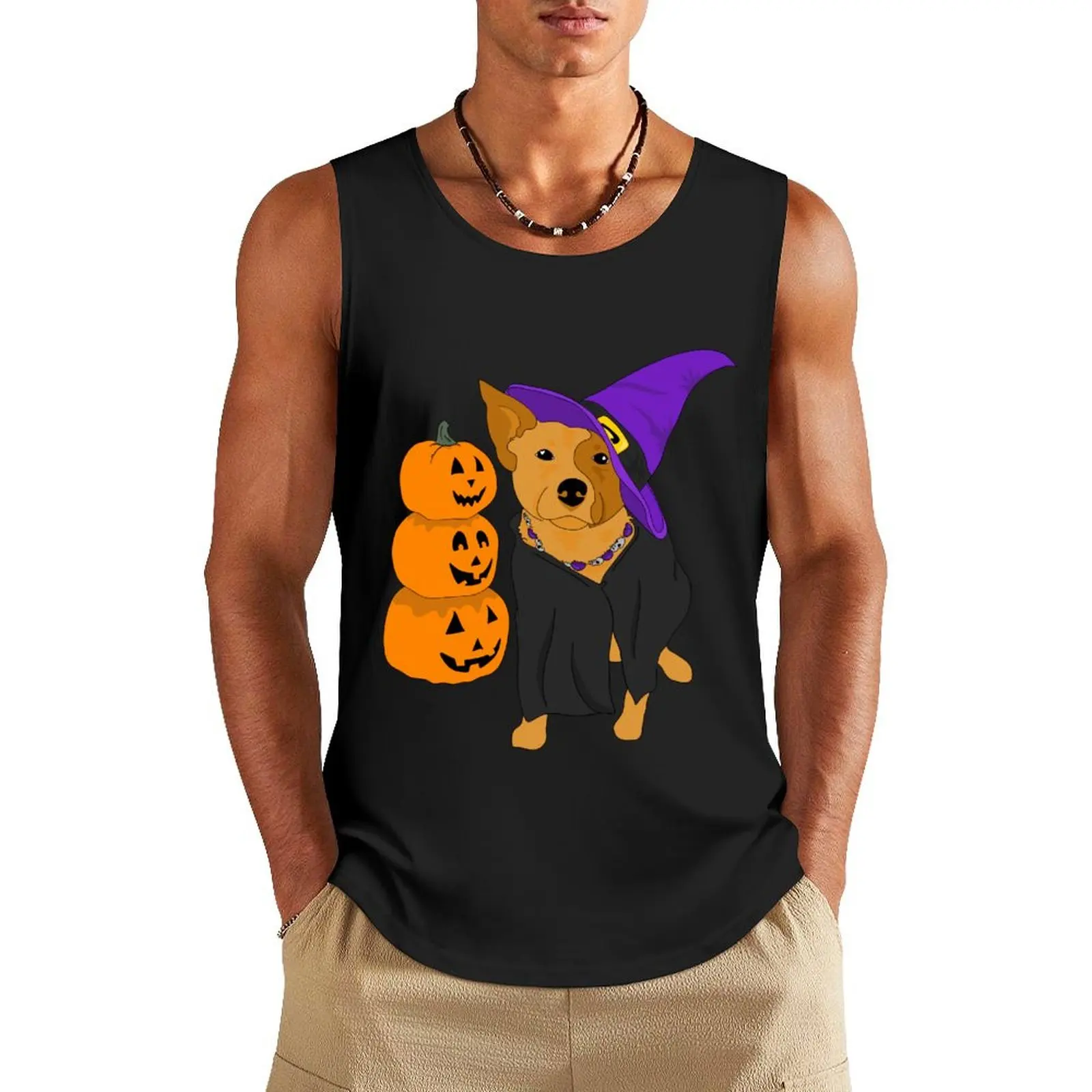 

Buck Wild Heelerween Tank Top Bodybuilding shirt t shirts Men's cotton t-shirt Vest for boy
