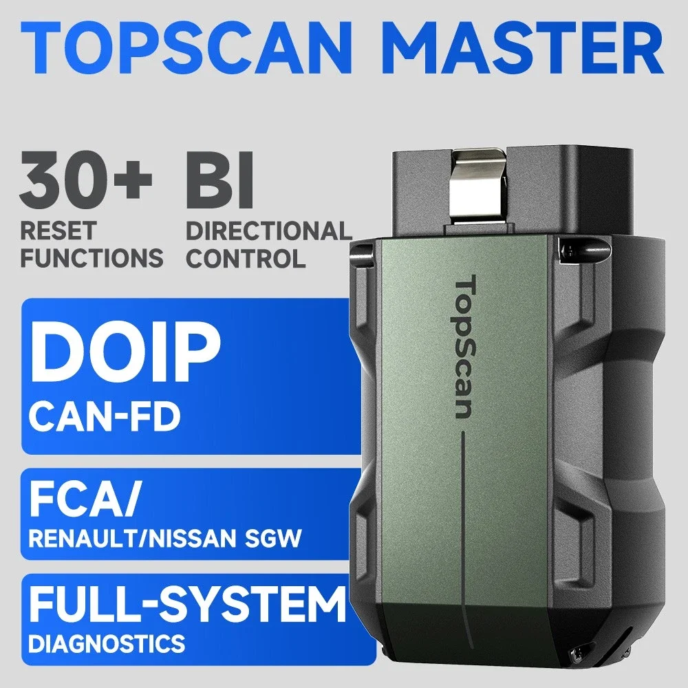 2027 TOPDON Topscan Master Bluetooth OBD2 Scanner AI Assistant Bi-Directional Control All System Diagnostic Tool 28+ Resets Support CAN FD