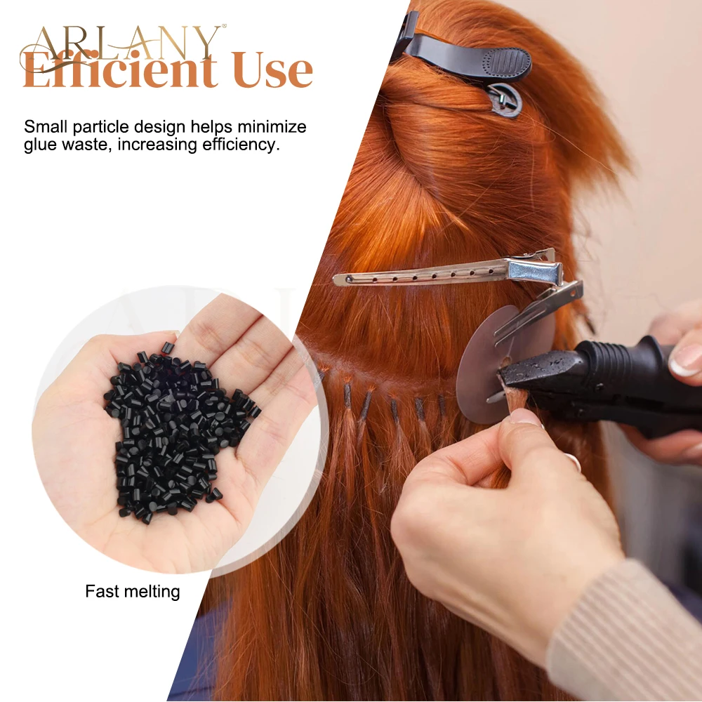 ARLANY الشعر التمديد الحديد عدة الانصهار الشعر التمديد موصل الحديد 10 قطعة درع الحرس 40 جرام الكيراتين الغراء ل K-تلميح ملحقات #6