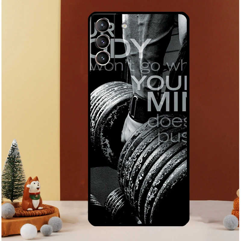 Bodybuilding Gym Fitness Quotes Case For Samsung Galaxy S24 Ultra S20 S21 FE Note 10 20 Ultra S8 S9 S10 S22 S23 Plus Cover