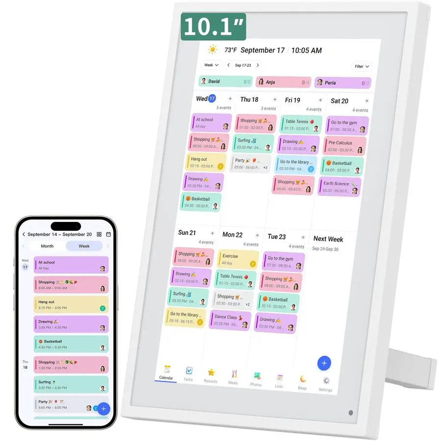 

Digital Calendar, 10.1 HD Smart Touch Screen Home Interactive Electron Calender WiFi Planner,Meal Schedule, Duty Chart,Achieveme