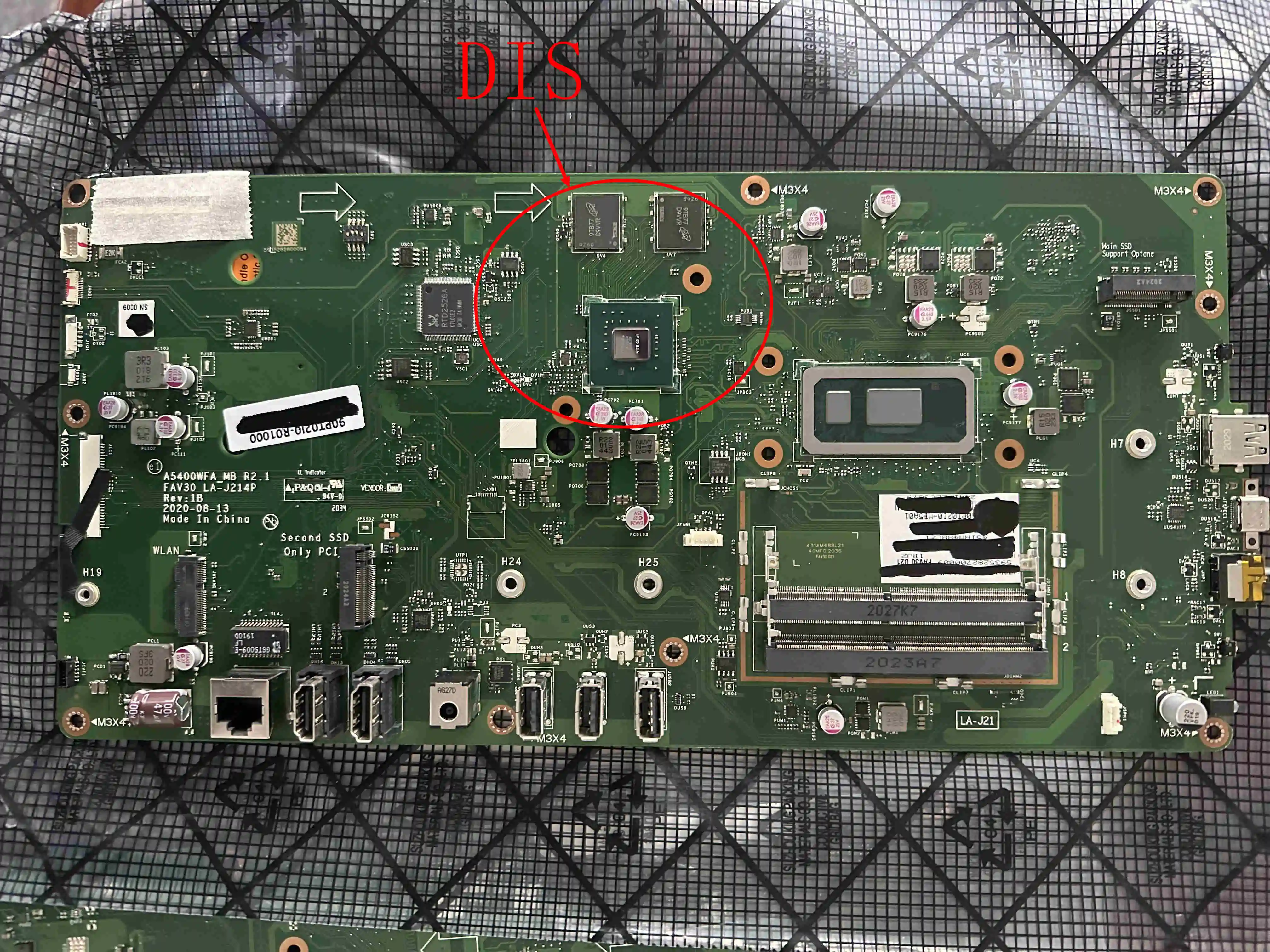 Pour Asus Zen AIO 22 A5200WFA A5400WFA A5400WFP I3-10110U i5-10210U I7-10510U MX330 2GB GPU carte mère LA-J214P