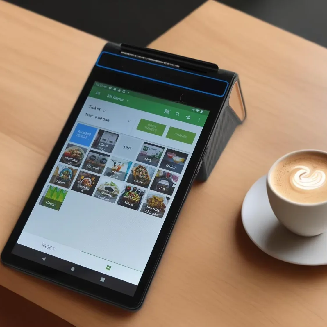 GOODCOM 8 بوصة الكل في واحد مع آلة نقاط البيع المحمولة التي تعمل بنظام Android 12