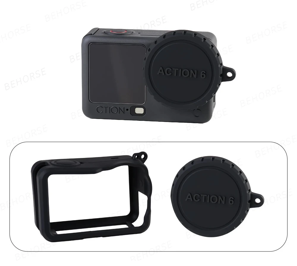 Silicone Protective Case For DJI Osmo Action 6 Camera Anti Scratch Cover Lens Protector Cap For DJI Osmo Action 6 Accessories