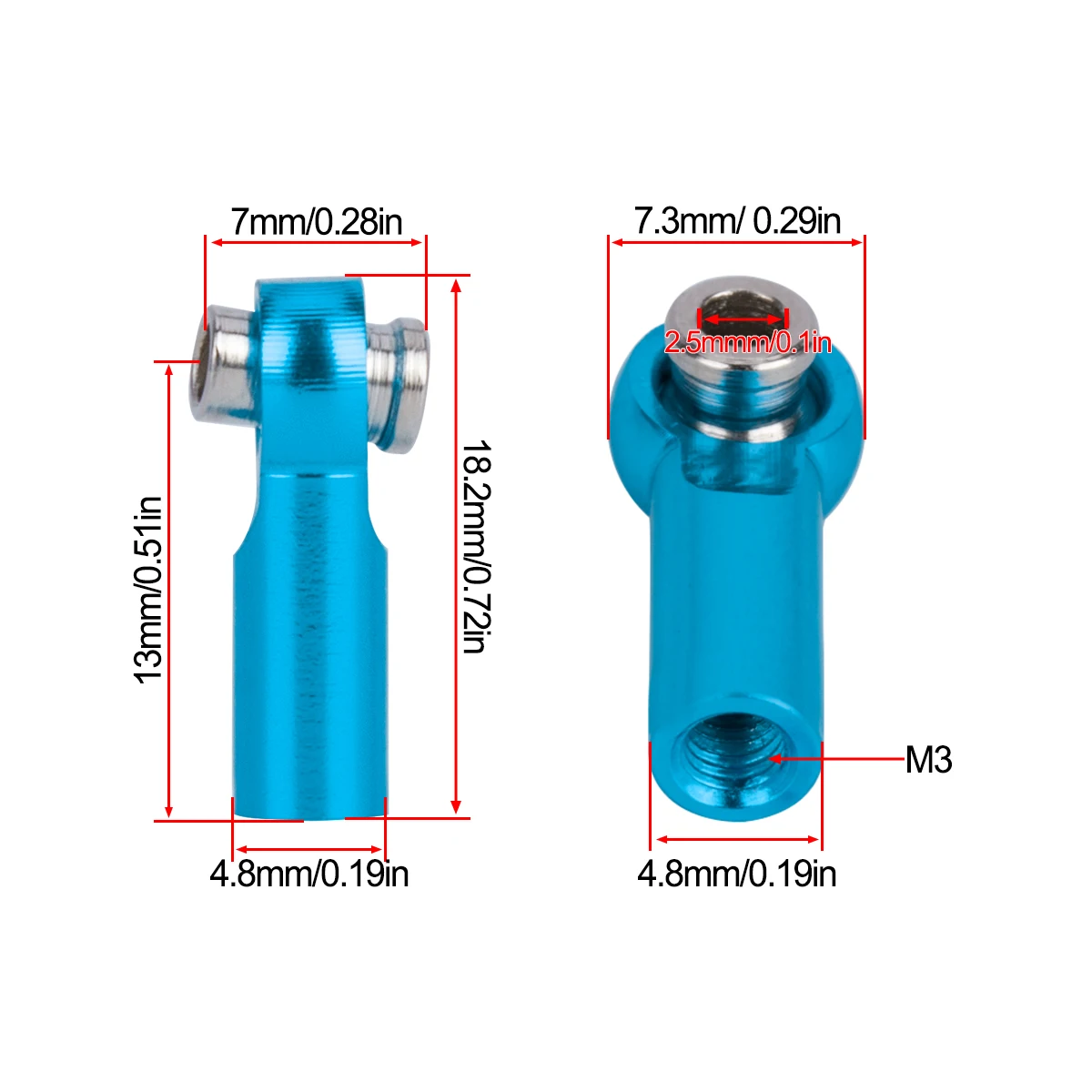 10/20Pcs Metal CW M3 Link Tie Rod End Ball Joint Ends for 1/10 RC Crawler Axial SCX10 Tamiya CC01 YK4102 DIY Parts