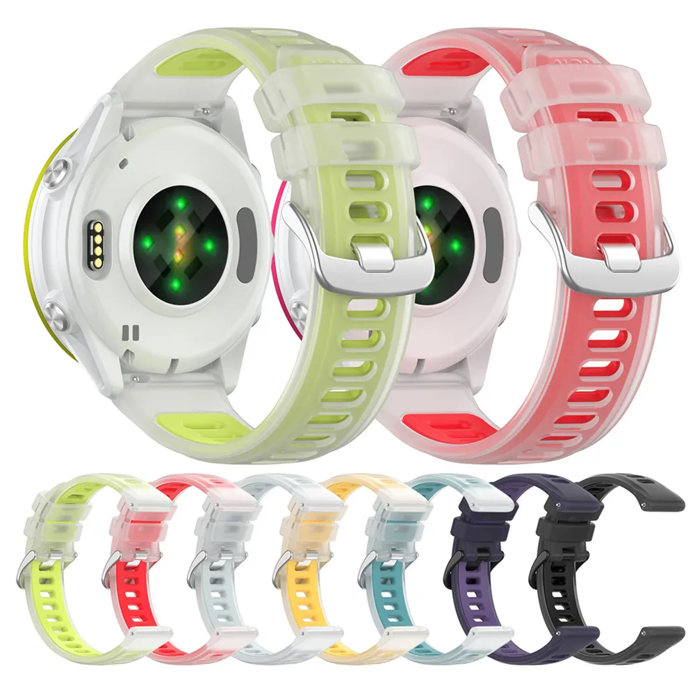 Силиконовый ремешок 20 мм 22 мм для Garmin vivoactive 4 5/Bounce/Venu 3, двухцветный ремешок для часов, дышащий браслет, спортивная замена