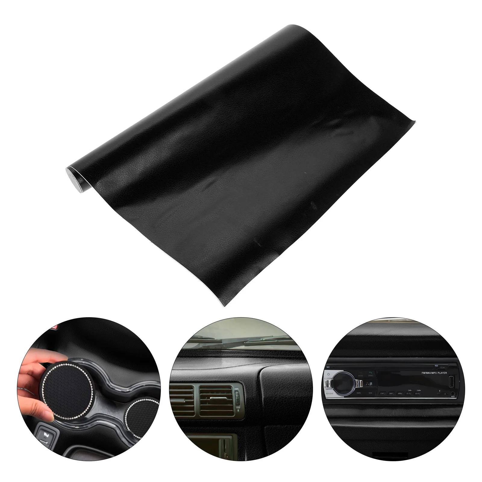 

Textured Pvc Car Wrap Film For Interior Dashboard Protection Realistic Grain Console Trim Upgrade Scratch-Resistant Auto