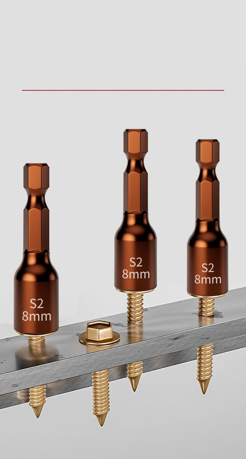 Strong Magnetic Extended S2 Air Cannon Hexagonal Socket, High-quality Vanadium Steel 6mm Electric Wrench Hexagonal Socket