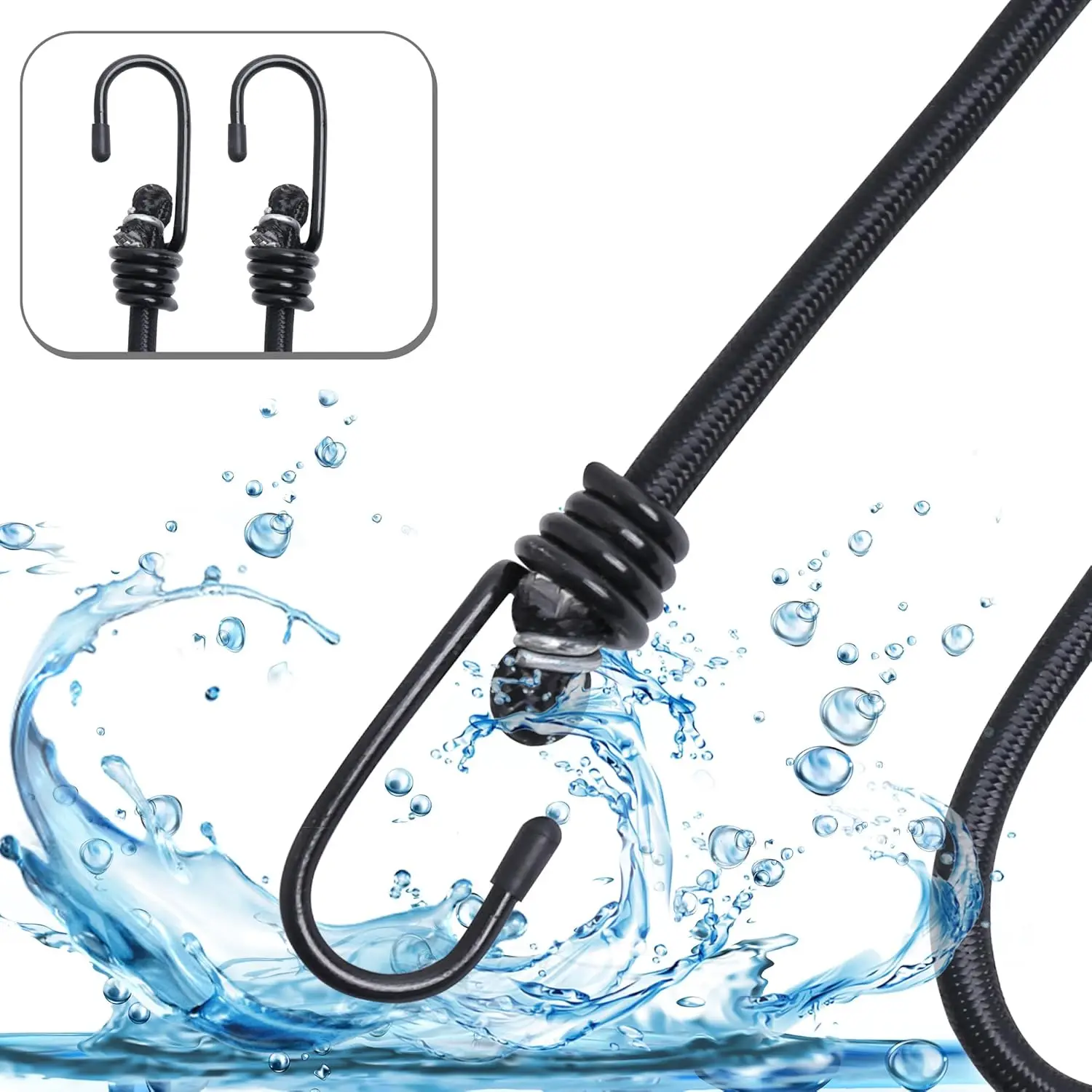 

Прочные эластичные банджи-шнуры с крючками, 2 штуки, 12 дюймов, черные, для крепления тентов, багажа, палаток, велосипедов на открытом воздухе