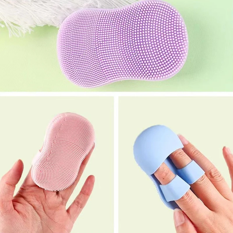 3 Stuks Mini Vinger Gezicht Wasborstel Zachte Siliconen Gezicht Borstel Neus Schoon Te Verwijderen Make-Up Wassen Gezichtsreiniging Cosmetische Borstel