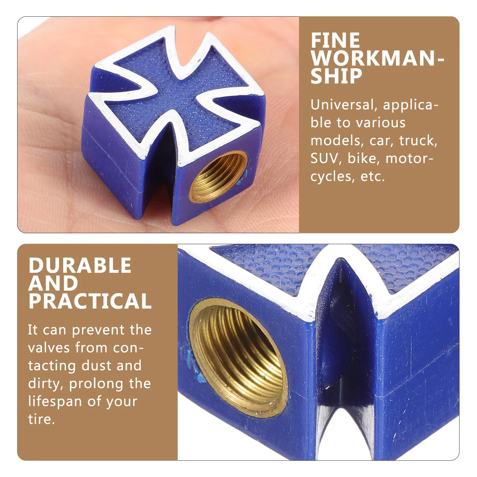 

1pcs Valve Core Tires Caps Cross Shaped Red Novelty Replacements Car Decors Bike Motorcycle Tire Valves Accessories