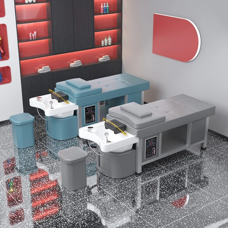 

High-end ceramic basin steel frame Thai shampoo bed water circulation fumigation head treatment bed