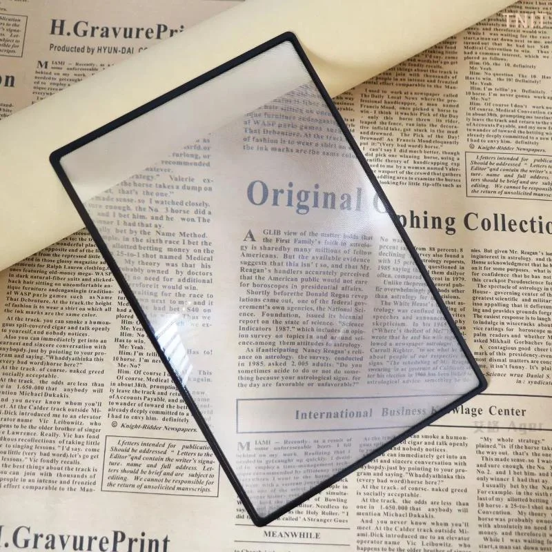 [J] Full Page Large Sheet Magnifier Magnifying Glass Reading Aid Glass Page Magnifying Lens Ultra-thin Reading Magnifier