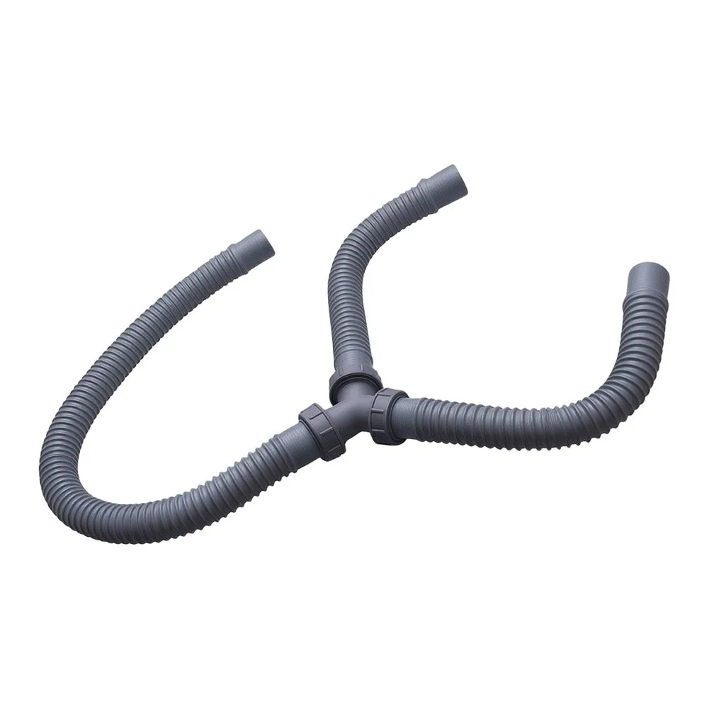 RV Sink Drainage Connector Y Shape 3-Way Pipe 45cm Long 30mm ID Barbed Hose Compatibility Lightweight Gray Plastic